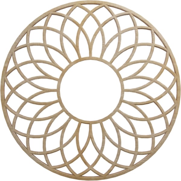 Ekena Millwork Cannes Wood Fretwork Pierced Ceiling Medallion, Hickory, 16"OD x 5 1/2"ID x 3/8"T CMWP16X16X0375CNHI - main